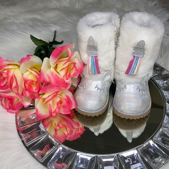 Self Esteem Unicorn Fur Boots Toddler 5 - Picture 1 of 7
